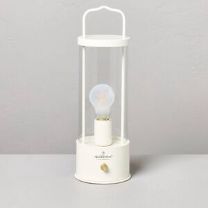 Hearth & Hand Magnolia Portable Outdoor Patio LED Tabletop Lantern - Cream